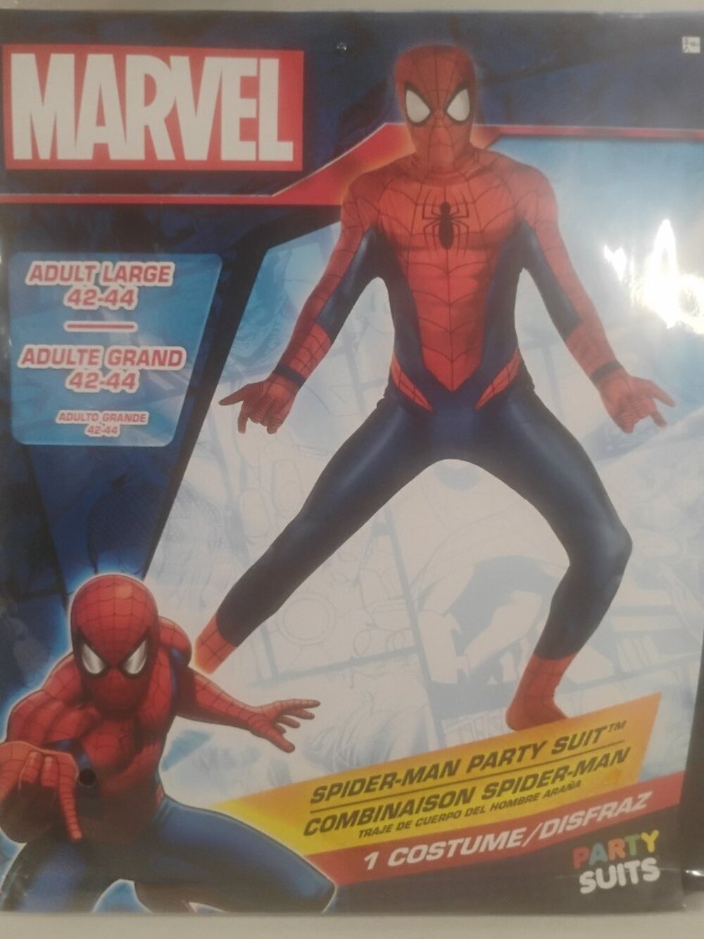 Marvel Spider-Man Adult Party Suit Costume Size Large 42-44